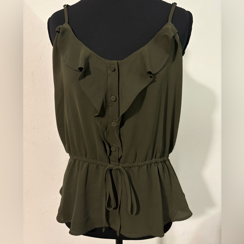 Express, olive green top, shoulder straps